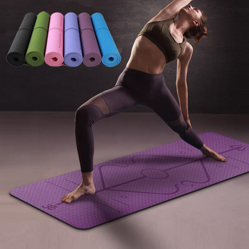 Yoga Mat with Anti-Slip Lines