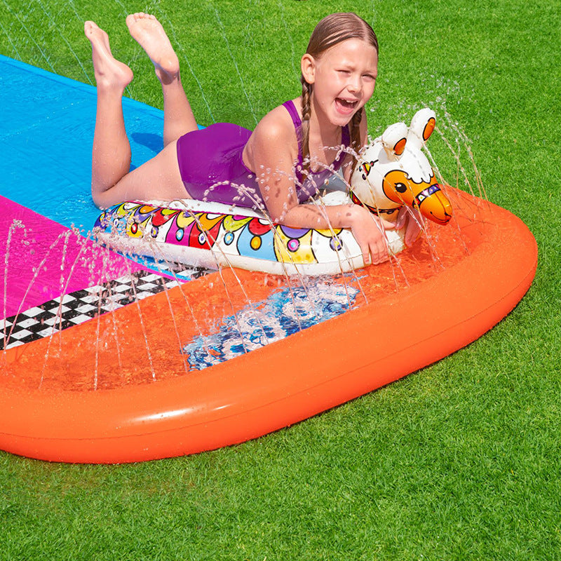 Inflatable Double Surfing Spray Waterslide