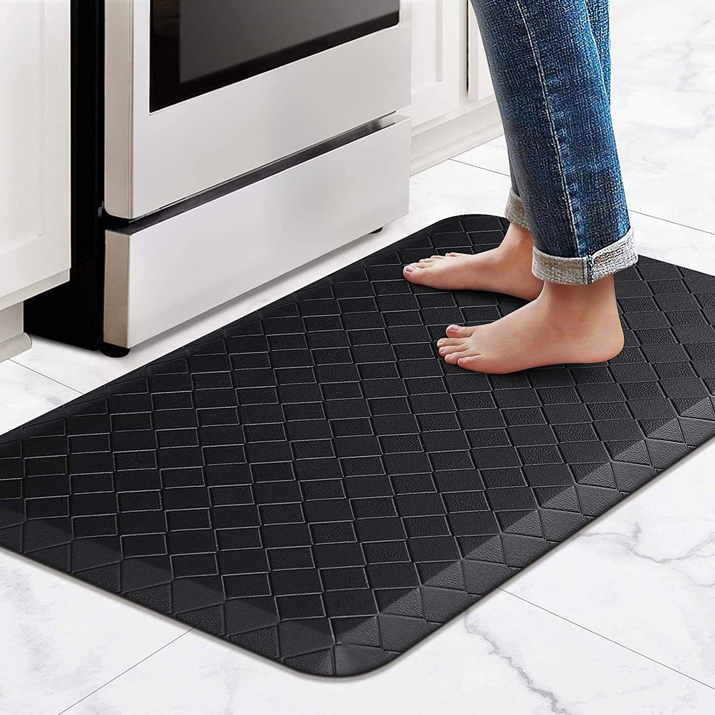 Non-Kicking Anti-Fatigue Leather Mat